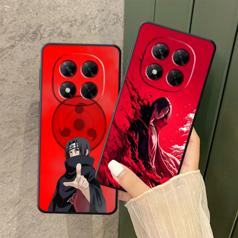 Custodia rossa bella Uchiha Itachi per Xiaomi Redmi Note 13 14 Pro Plus 10S 9 10 11 12 Pro 12s 7 8 11s Cover morbida nera per telefono