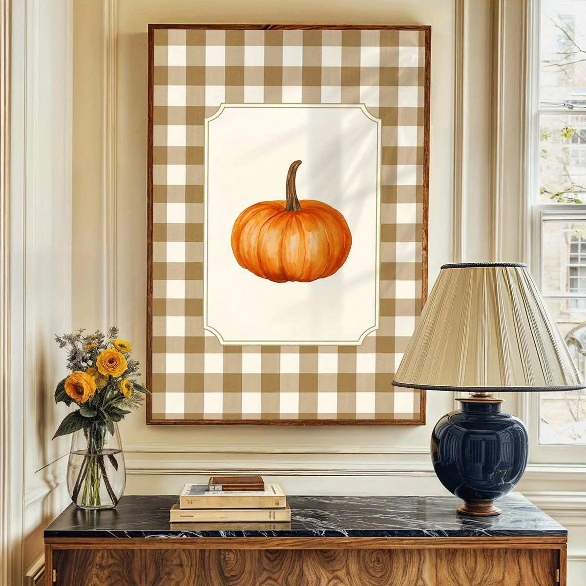 1pc Orange Pumpkin Canvas Painting Art Poster Halloween Christmas Autumn Poster Unframed Canvas Print for Living Room Decoration