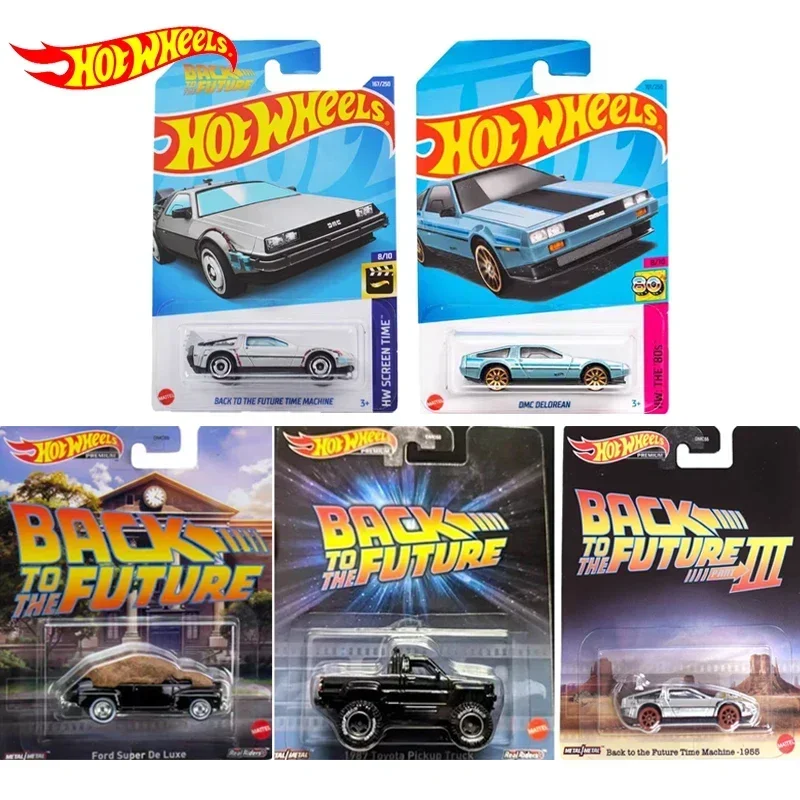 Original Hot Wheels Car Back To The Future Time Machine DMC Diecast 1:64 Metal Voiture Collection Vehicle Kids Toy for Boys Gift