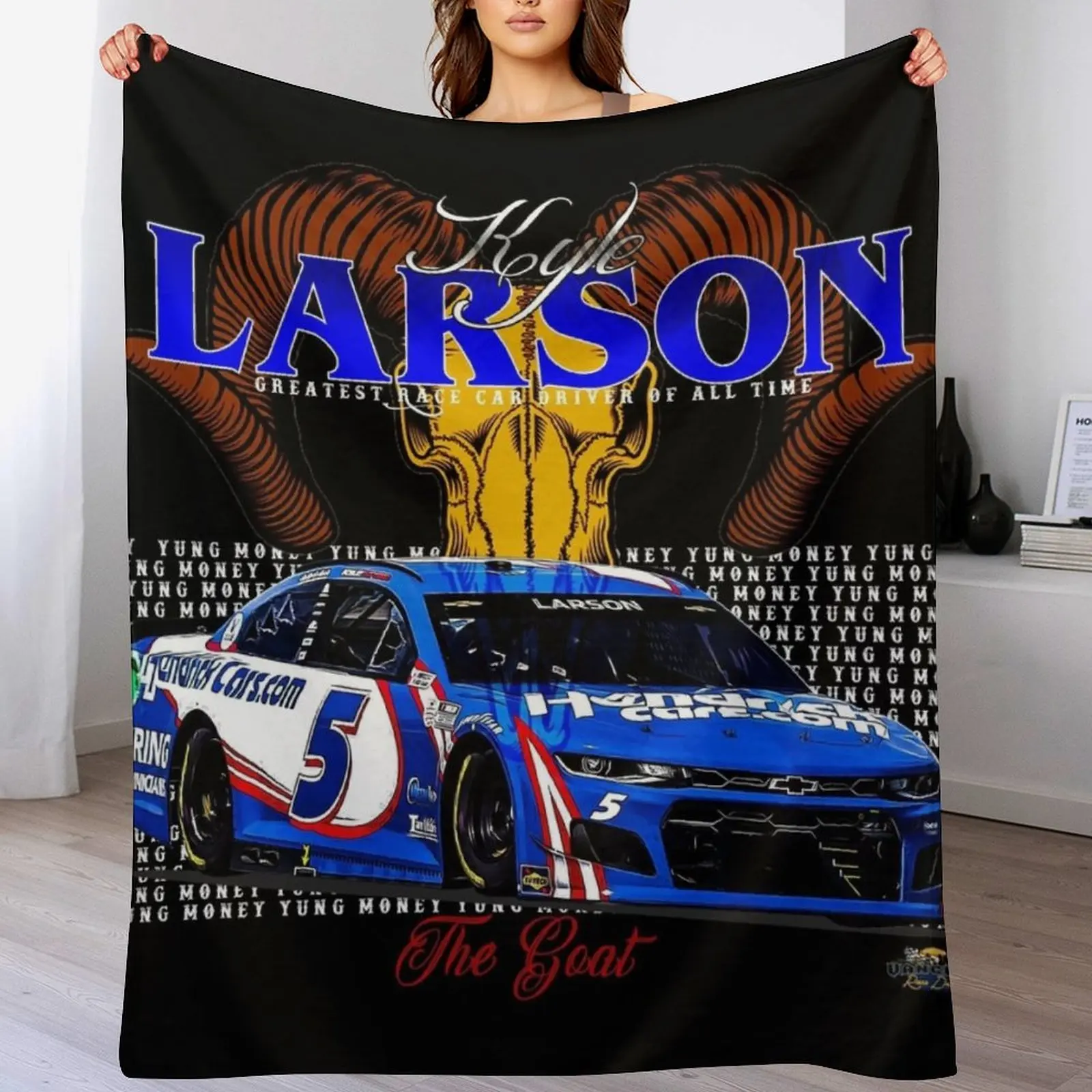 The GOAT Kyle Larson Throw Blanket Decorative Sofa Thins Blankets