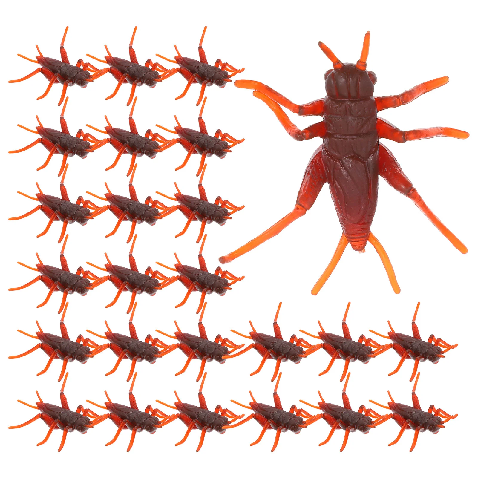 50 Pcs April Fools Fake Cricket Insect Prank Prop Plastic Toy Halloween Fools' Day Props Simulation