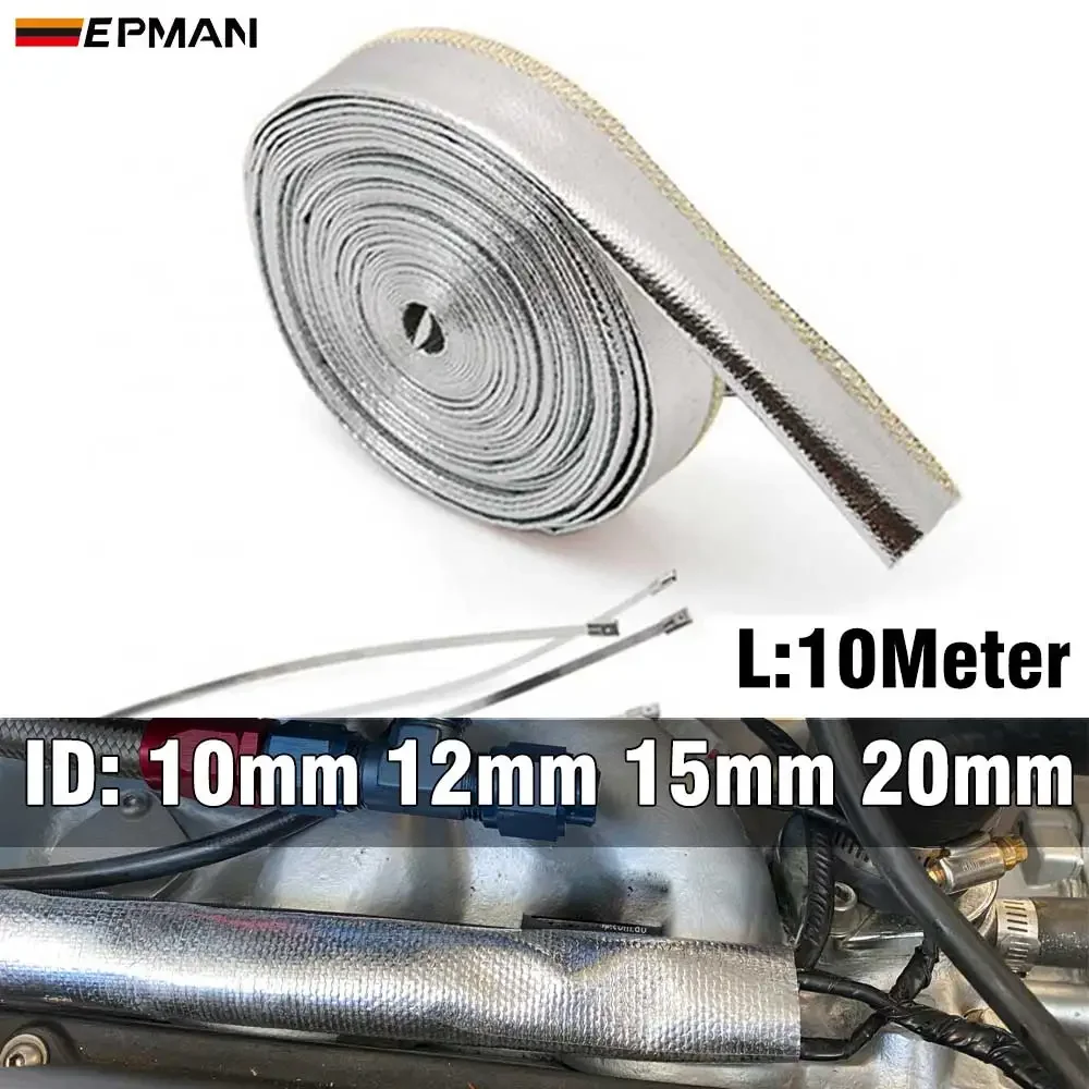 Epman luva de proteção térmica, fio isolado, capa de mangueira, tubo de tear, 10mm * 10 metros, estilo de carro para bmw f20 série 1 EP-WR100GZ