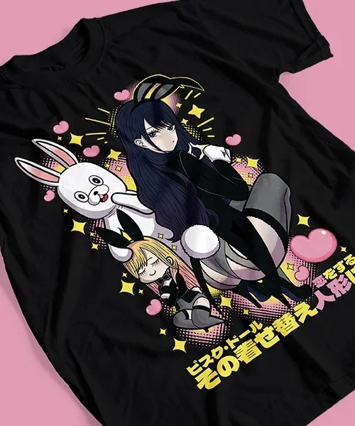 

Хлопковая футболка унисекс с изображением кролика девушки Senpai Love