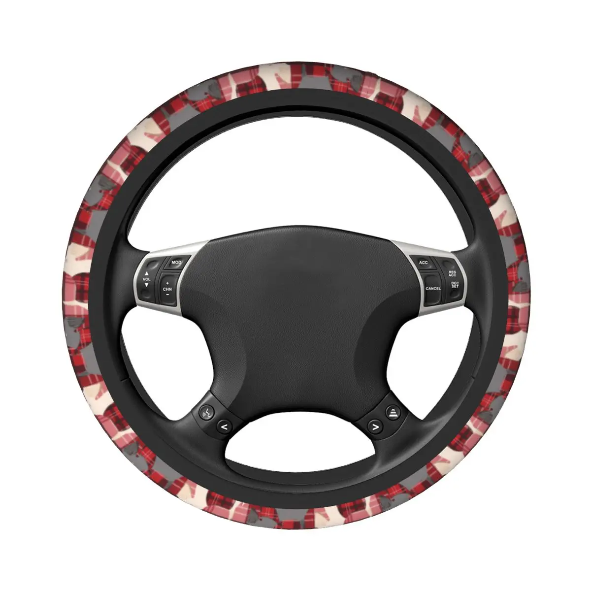 38cm Steering Wheel Covers Scottish Terrier Cute Puppies Gift for Animal Dog Lover Braid On The Steering Wheel Cover