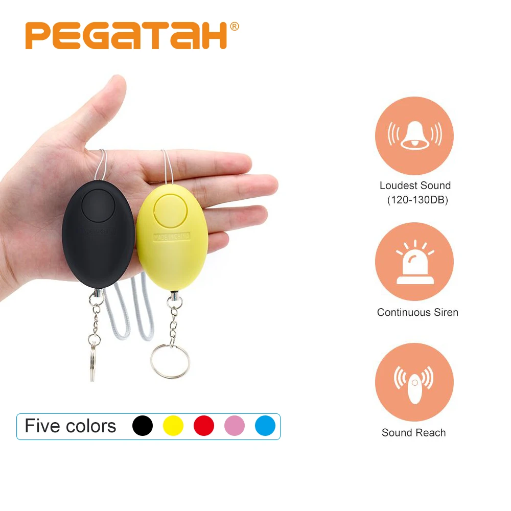 Cheap Self Defense Alarm 120dB Egg Shape Girl Women Security Protect Alert Personal Safety Scream Loud Keychain Emergency Alarm