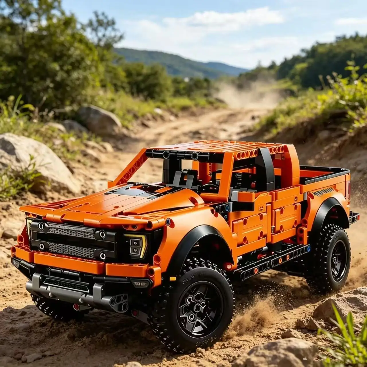 

Pickup Off-Road Racing Car Building Blocks, 1379 Pieces Creative DIY Vehicle, Suitable for Various H