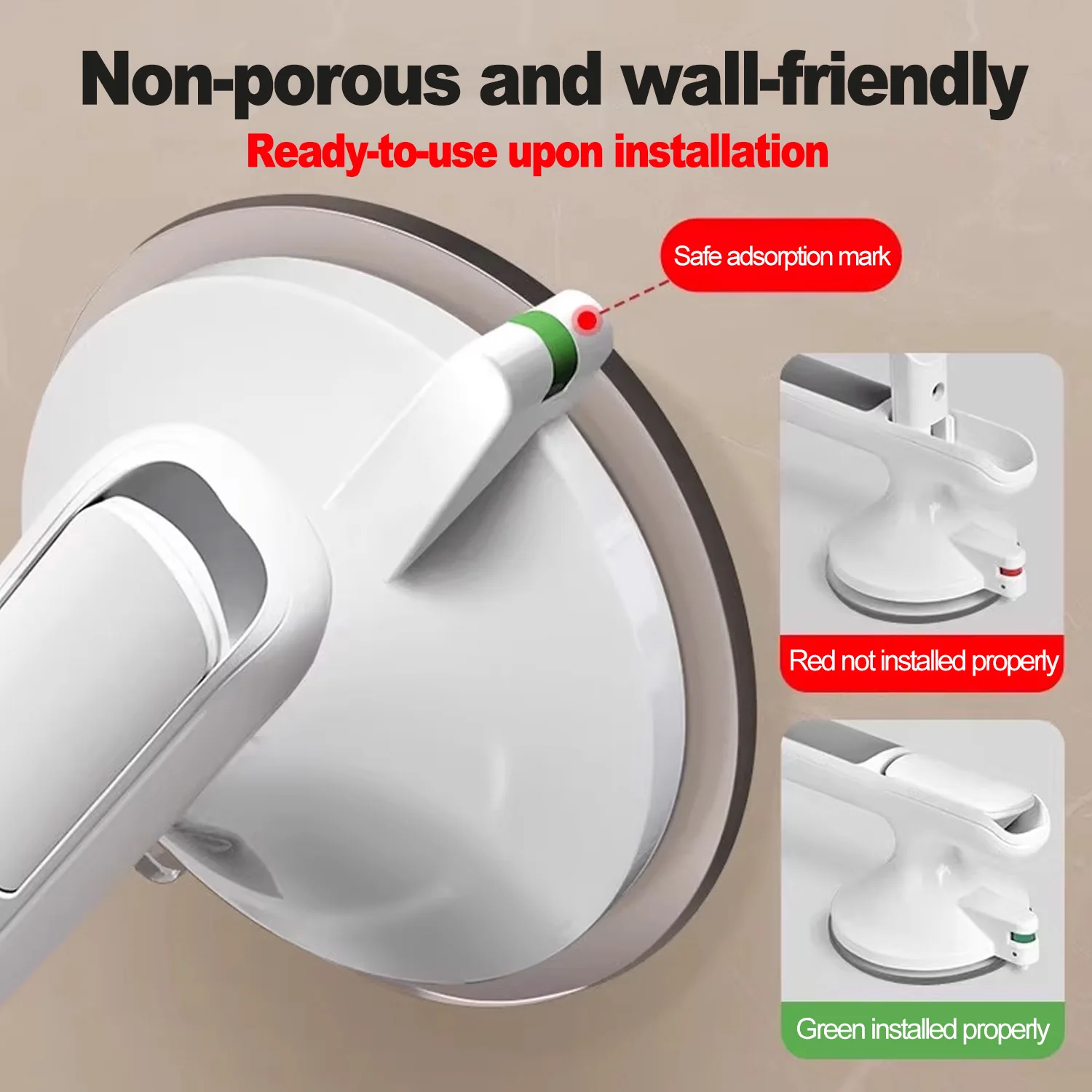 Showers Grab Bars Free Punch Bathroom Handle Anti Slip Safety Suction Cups Bathtub Grab Bar For Elderly Children Support
