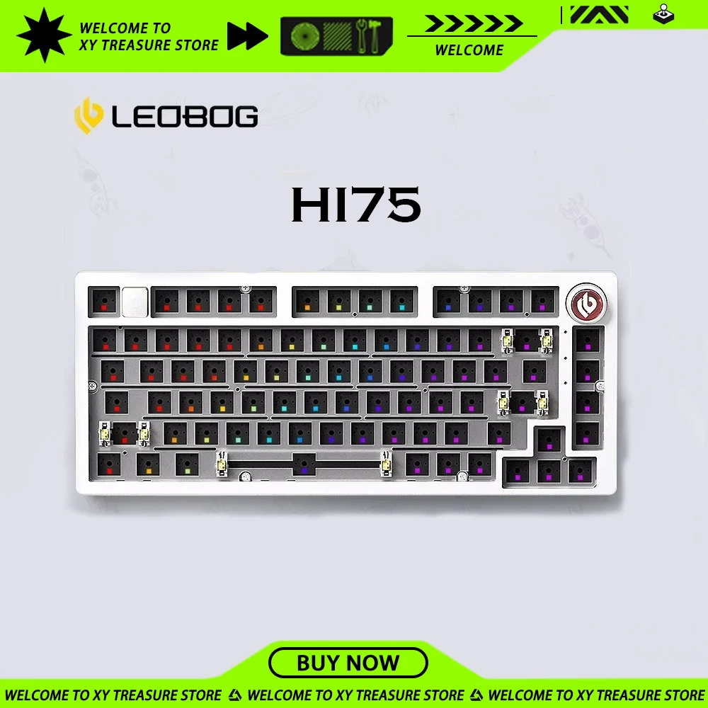 LEOBOG Hi75 Mechanical Keyboard Kits Hot-swap Ergonomics RGB Light Keyboard Gasket Custom Aluminium Alloy 81 Keys Keyboard Kit