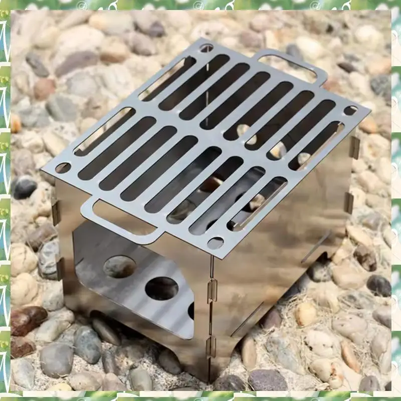 

Sports Collapsible-Campfire Stove Stainless Steel Charcoal Firewood Stove Detachable Multifunctional For Outdoor Pincnic,Collaps