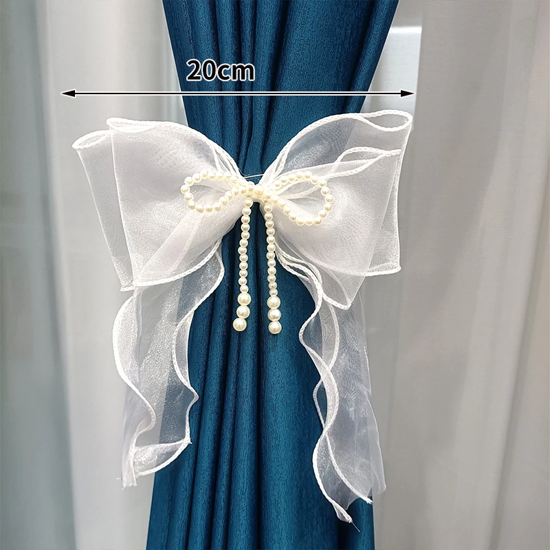 1 pair Lace Curtain Tiebacks Home Decoration Lace Drapery Tieback Decorative Curtain Ties for Bedroom Living Room Window Ties