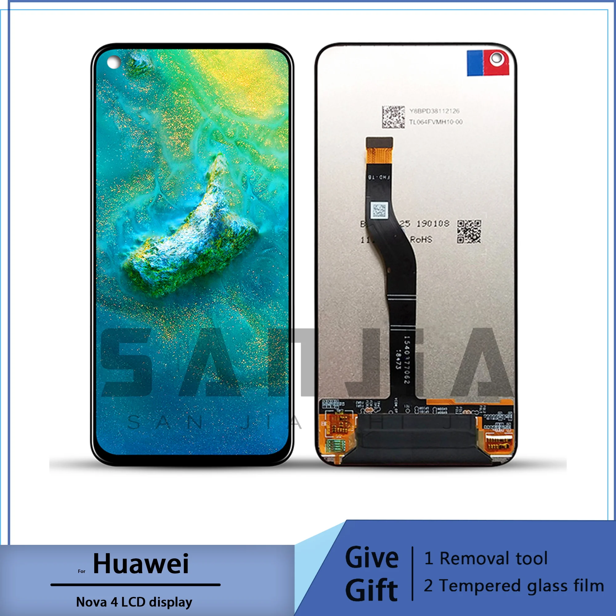 Original for Huawei nova 4 LCD Display Screen Touch Digitizer Assembly nova 4 VCE-L22 LCD Display