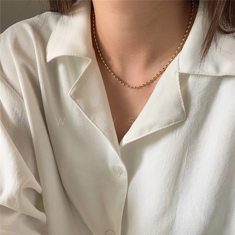 Titanium With 18K Gold Beaded Chains Pave Choker Necklace  Women Stainless Steel Jewelry Runway Gown Hiphop Rare Glam Japan Ins