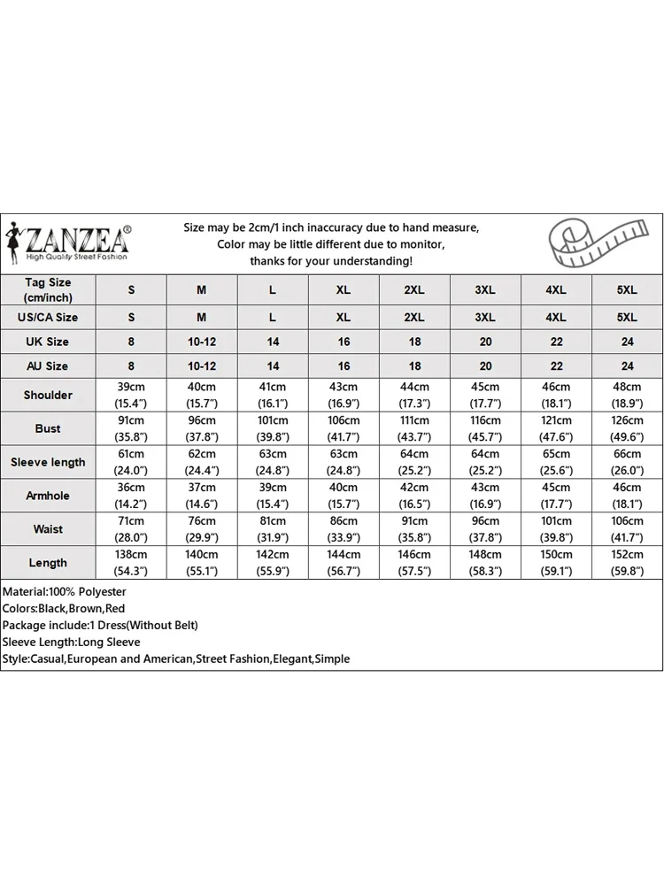 เดรสยาวแขนยาว ZANZEA ปี 2025 สำหรับฤดูใบไม้ร่วง ผู้หญิง กระดุมติด ลำลอง เสื้อคลุมยาว สีพื้น เรียบหรู เหมาะสำหรับงานปาร์ตี้ในออฟฟิศ ไม่มีเข็มขัด