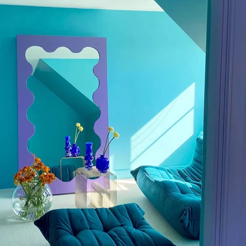 

Rectangle Women Mirror Modern Design Makeup Macrame Dorm Mirror Standing Aesthetic Espejo Maquillaje Luz House Accessories