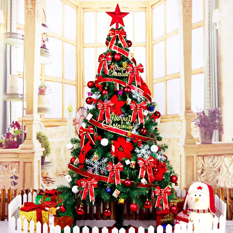 1.2m/1.5m/1.8m/2.1m Home Encrypted Large LED Lighting Christmas Tree Matching Set 2023 New Year Christmas Decoration