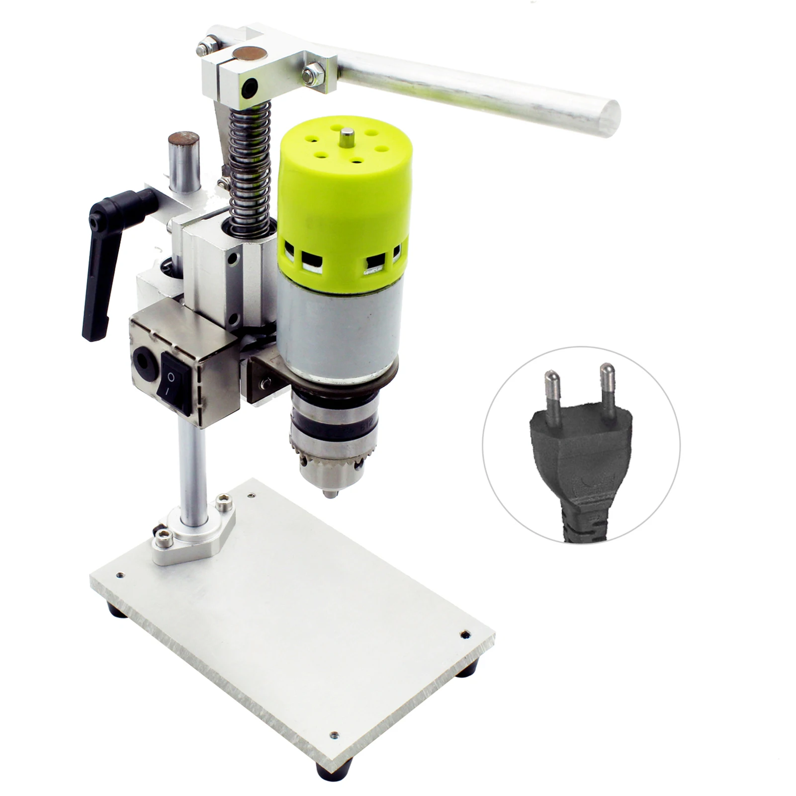 Nuevo Mini taladro de 7 velocidades, banco de prensa, taladro de banco eléctrico, portabrocas de 1,5-10mm, 100W, taladro de banco pequeño, taladro de aluminio puro DIY