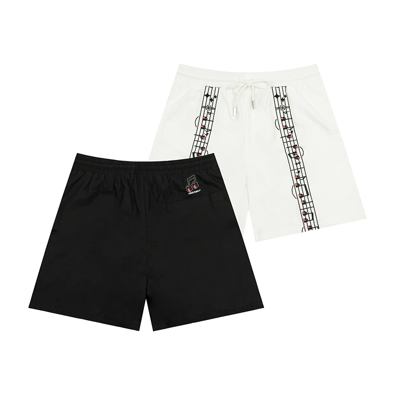 

Original Music Note Limited Edition Five-Line Stf Embroidery American Sports orts Casual Loose Fit Youthful Sle