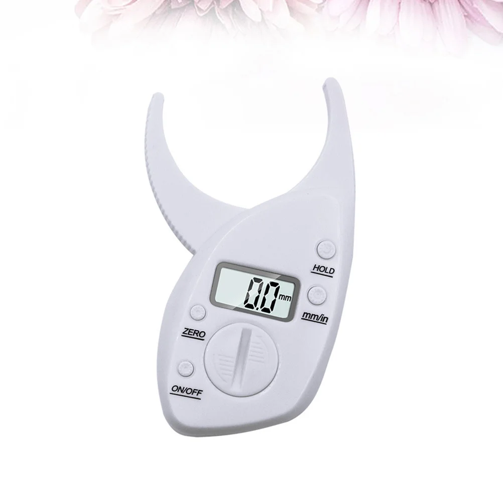 

Body Fat Caliper Clip White Fat Measuring Tool with LCD Display Accurate Reliable Portable Fitness Analyzer for Health