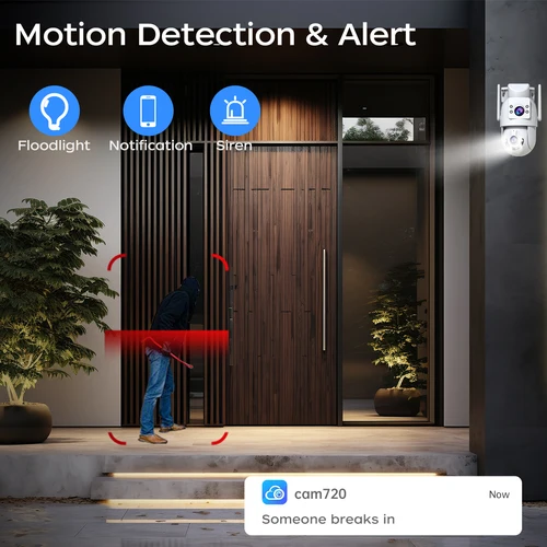 Imagen 2 del producto JOOAN 5K HD cámara PTZ al aire libre 5G Wifi lente Dual 4X Zoom Digital seguimiento automático ONVIF cámara IP de seguridad cámara de vigilancia CCTV
