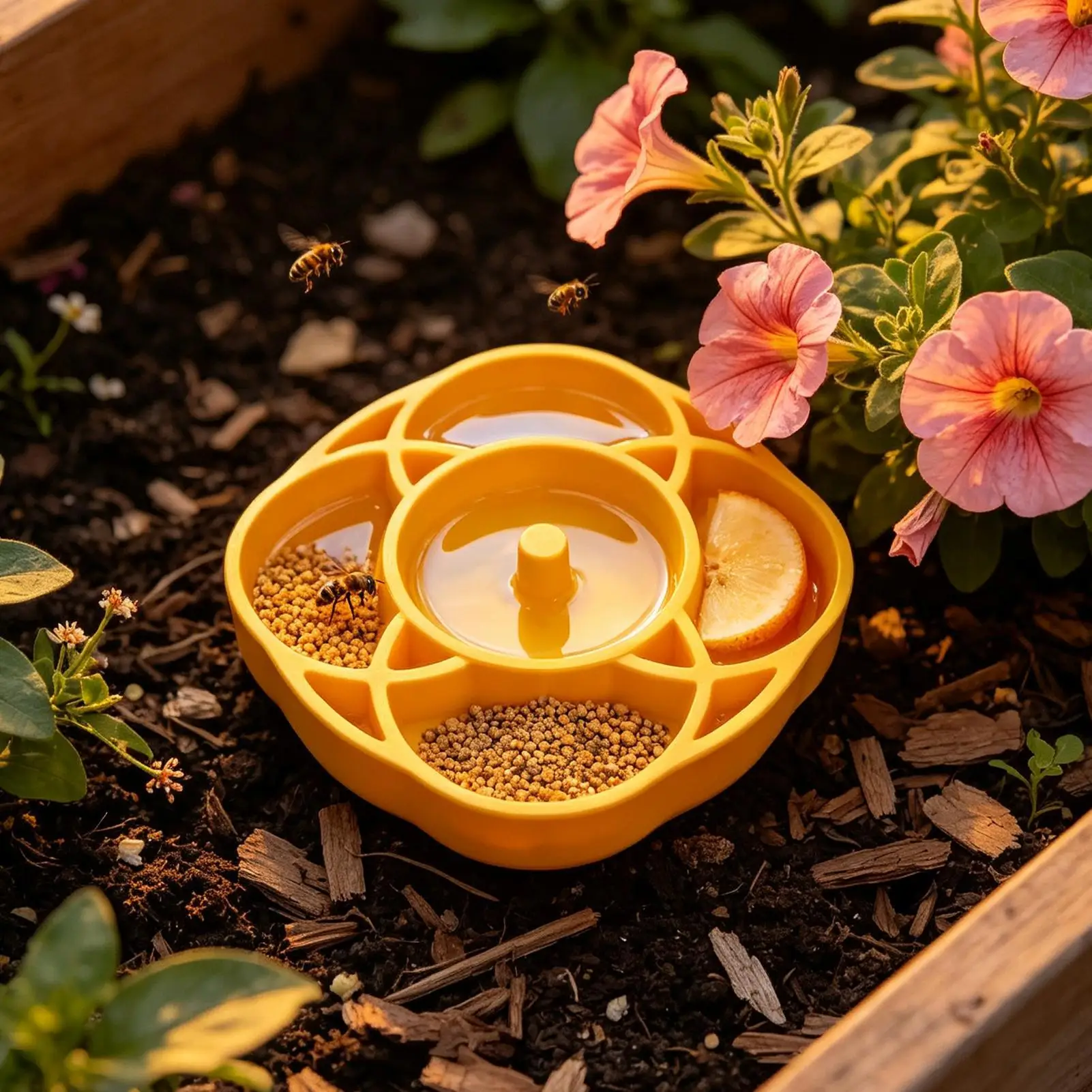 Creative Bee Water Feeder Butterfly Feeder Garden Ground Plug Portable Outdoor Bee Drinking Device Yard Lawn Landscape Decor