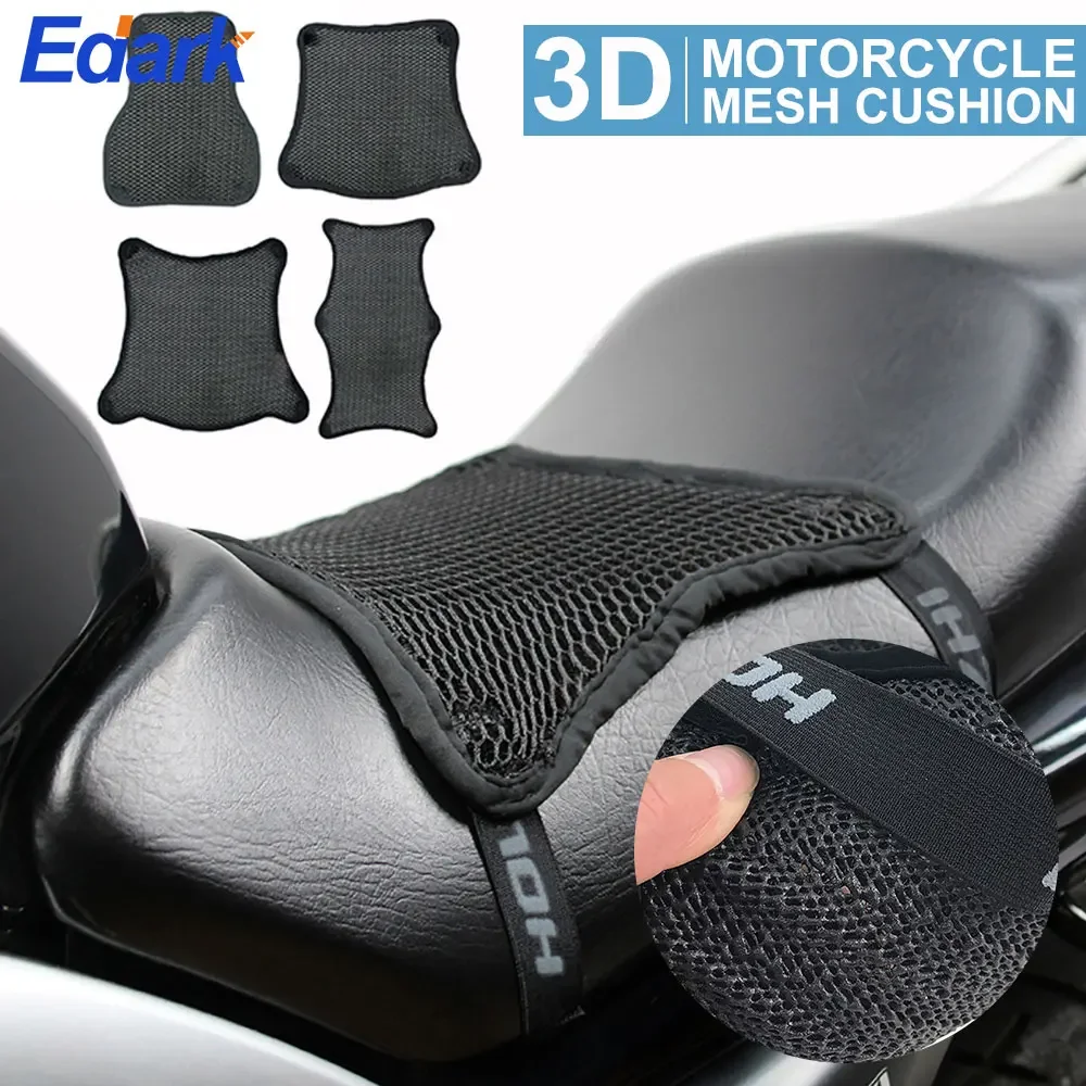 

Air Cooling Motorcycle Seat Cushion, 3D Mesh Touring Motorcycle Seat Pad, Breathable Motorcycle Seat Cover Stops Hot Sweaty Seat