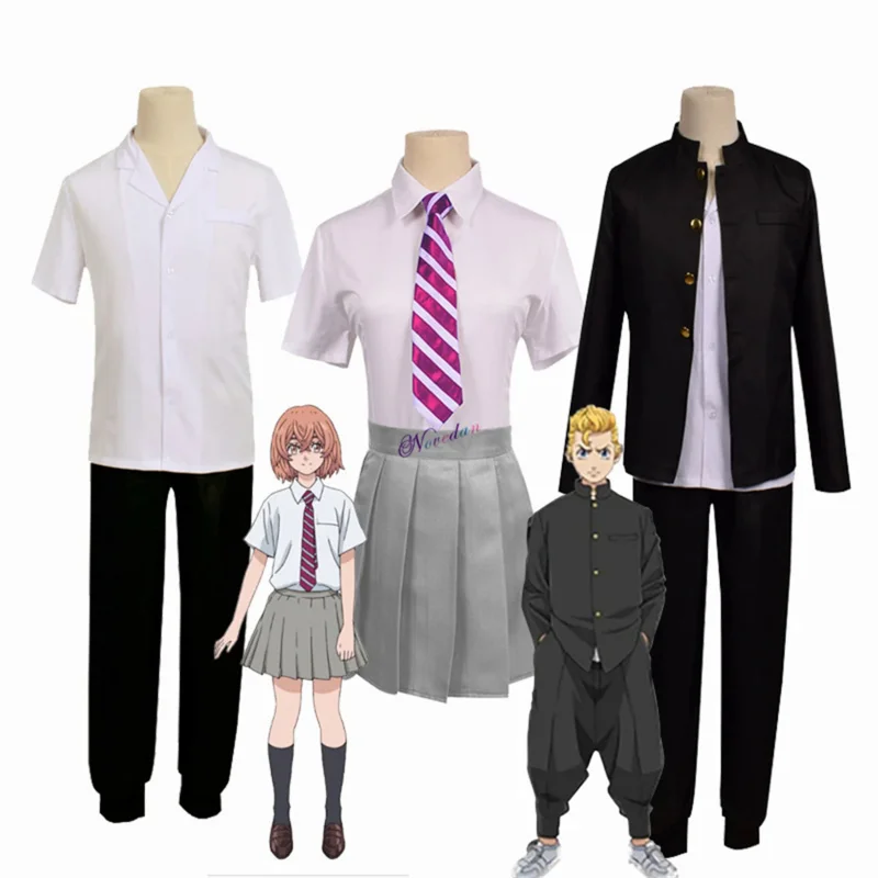 Anime Tokyo Revengers Takemichi Hanagaki Cosplay Costume Tachibana Hinata School Uniform Halloween Party Outfit Clothes