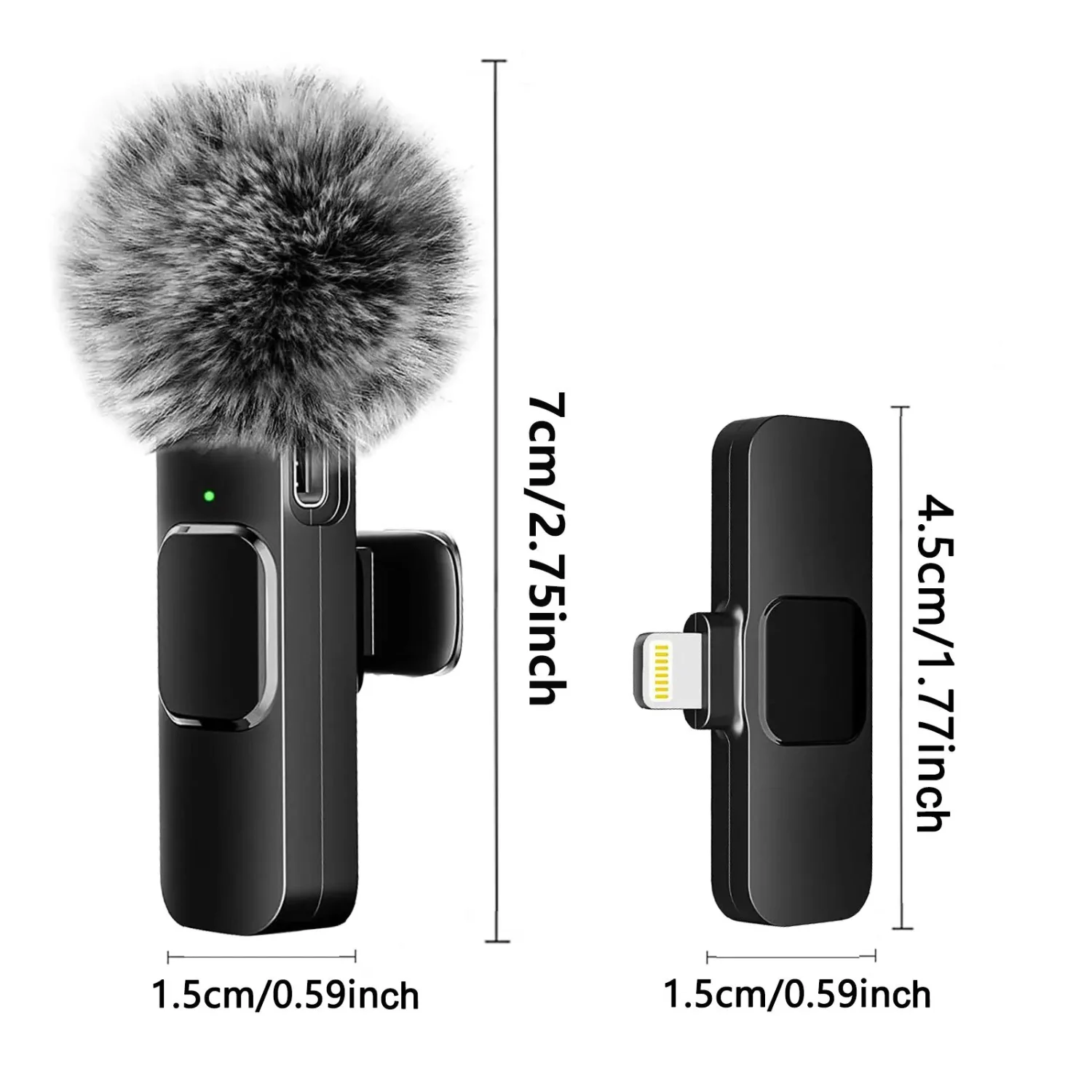 Wireless Lavalier Microphone Audio Video Recording Mini Mic   Android Laptop Live Gaming Mobile Phone Microphone