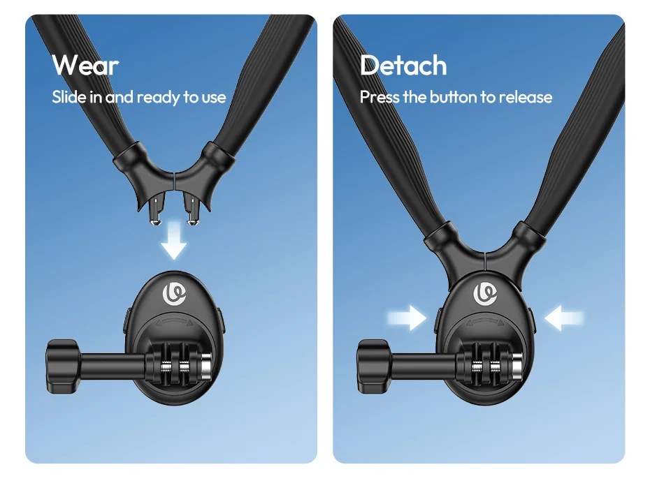 � Ulanzi ZJ09 Flexibler POV-Nackenhalter Magnetischer Verstellbarer Nackenhalter für Actionkameras für GoPro für DJI für Reise-Videos Vlog – Detail 8