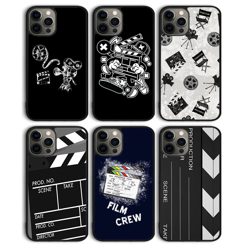 Clapper board Film Movie maker Phone Case Back Cover for iPhone 16 15 SE2020 14 13 11 12 Pro Max mini XS XR PlusS Shell Coque