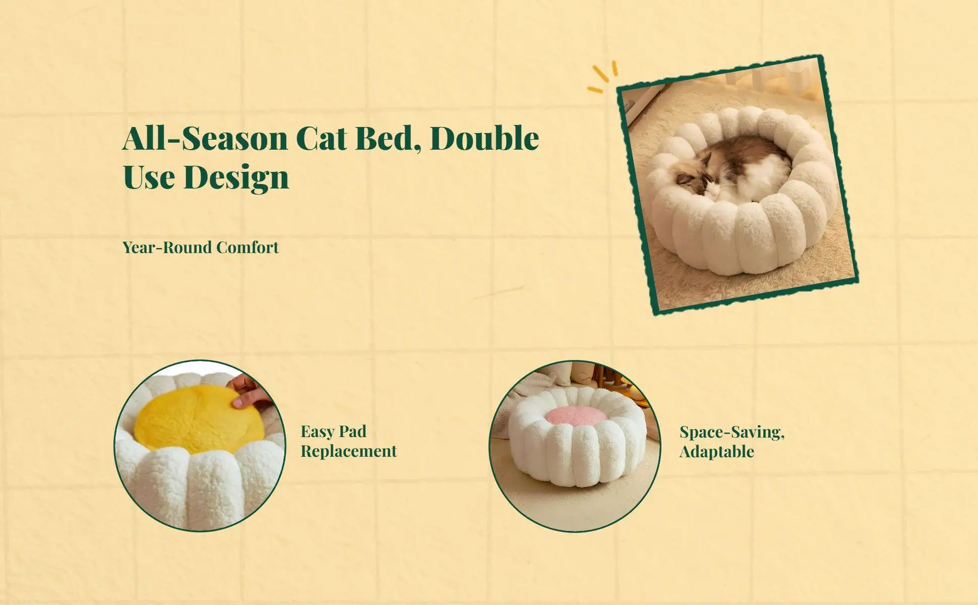 Cat Bed, Winter Thickened Warm Pet Bed, comfortable Sofa for Indoor felines