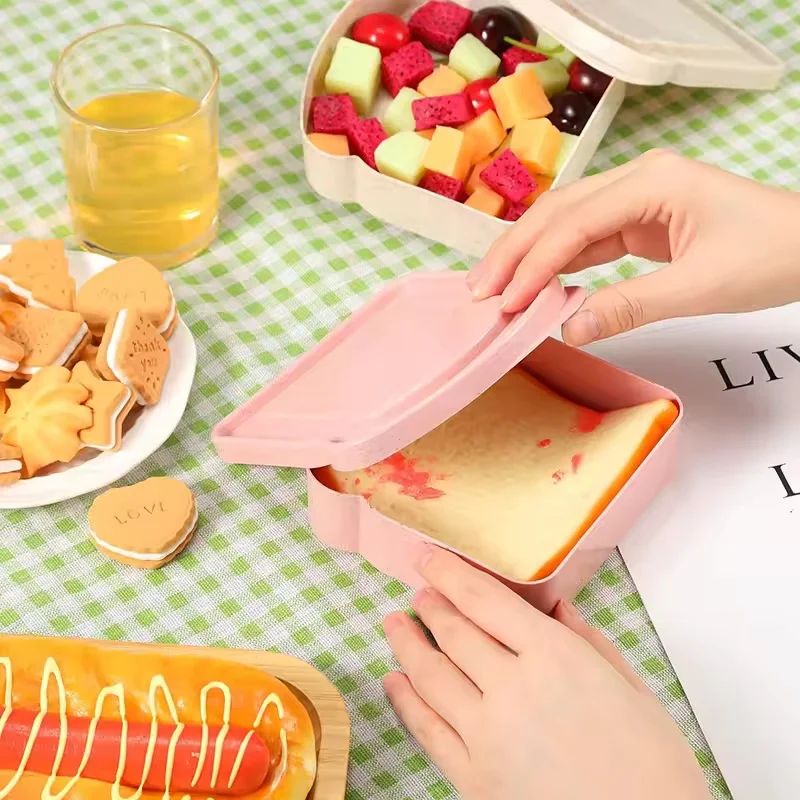 Sandwich Box With Lid, Reusable Portable Lunch Box, Toast Storage Case, Eco-Friendly Food Container For Outdoor Picnic Office