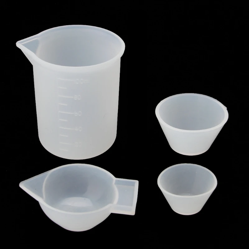 4 Pieces/Set Silicone Resin Measuring Cups Epoxy Resin Casting & Mixing Supplies Drop Shipping