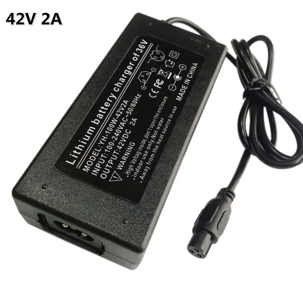 Cargador de litio de 42V y 2A, rueda de equilibrio eléctrico inteligente, autobalance, placa de carga 36V, 10Ah, 12Ah, UE, EE. UU., CA 100-220V