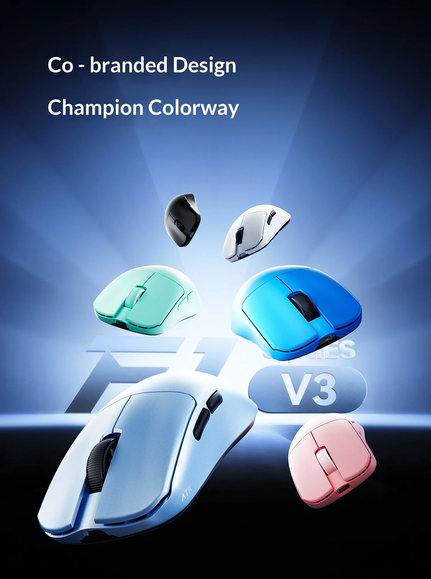 ATK Blazing Sky F1 V3 Mouse Dual Mode Wireless Mouse PAW3955 Nodrdic54 Series 8000Hz Polling Rate Gaming Mice PC Accessories