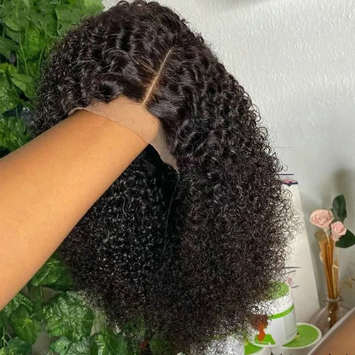 Imagen 2 del producto Pelucas de cabello humano sin pegamento con ondas profundas, pelucas Bob de encaje precortadas de 180 de densidad para mujeres, nudos blanqueados prearrancados, encaje frontal transparente