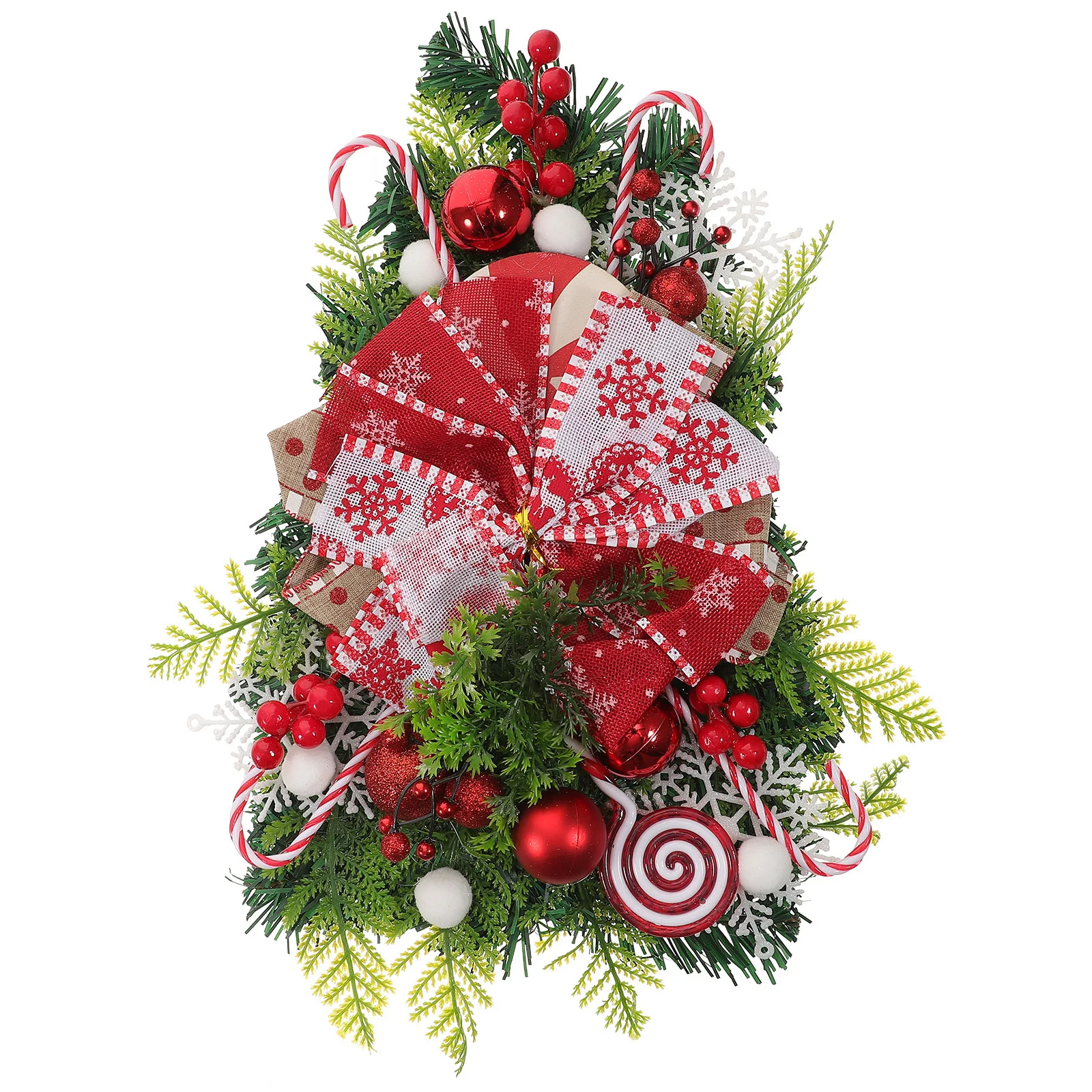 

Christmas Door Pendant Xmas Tree Decor Lifelike Hanging Decoration Warm Xmas Pendant Window Stair Rail Ornament