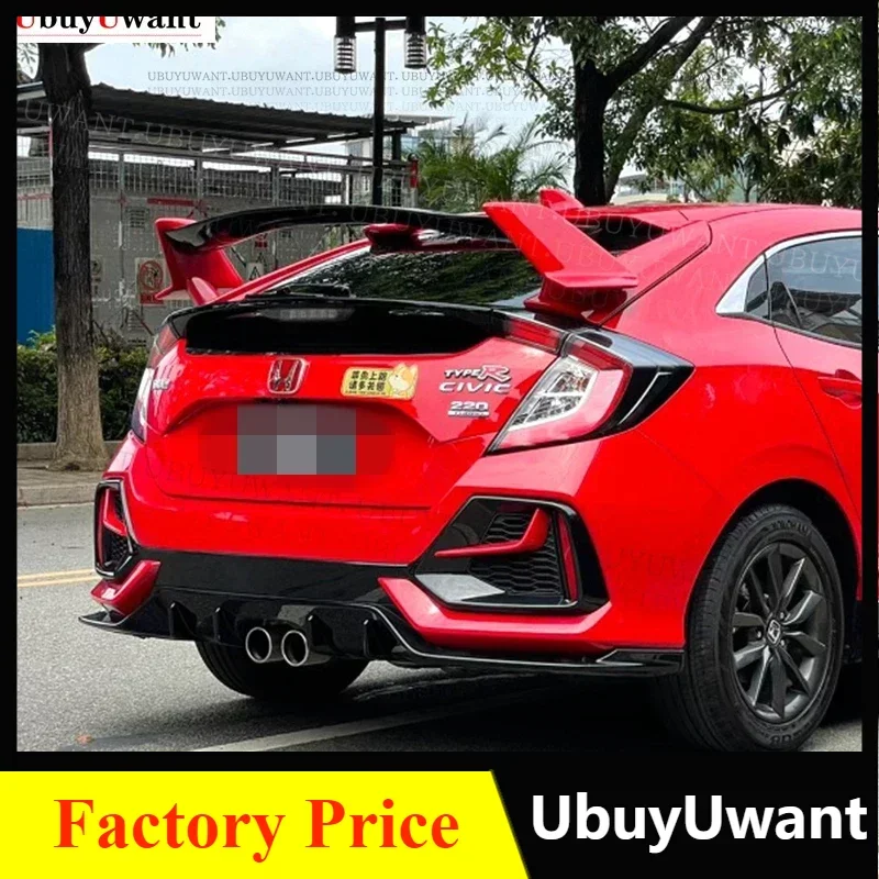 For Honda CIVIC Hatchback Spoiler 2017 2018 ABS Plastic Unpainted Primer Color Rear Trunk Boot Wing Lip Spoiler Car Accessories