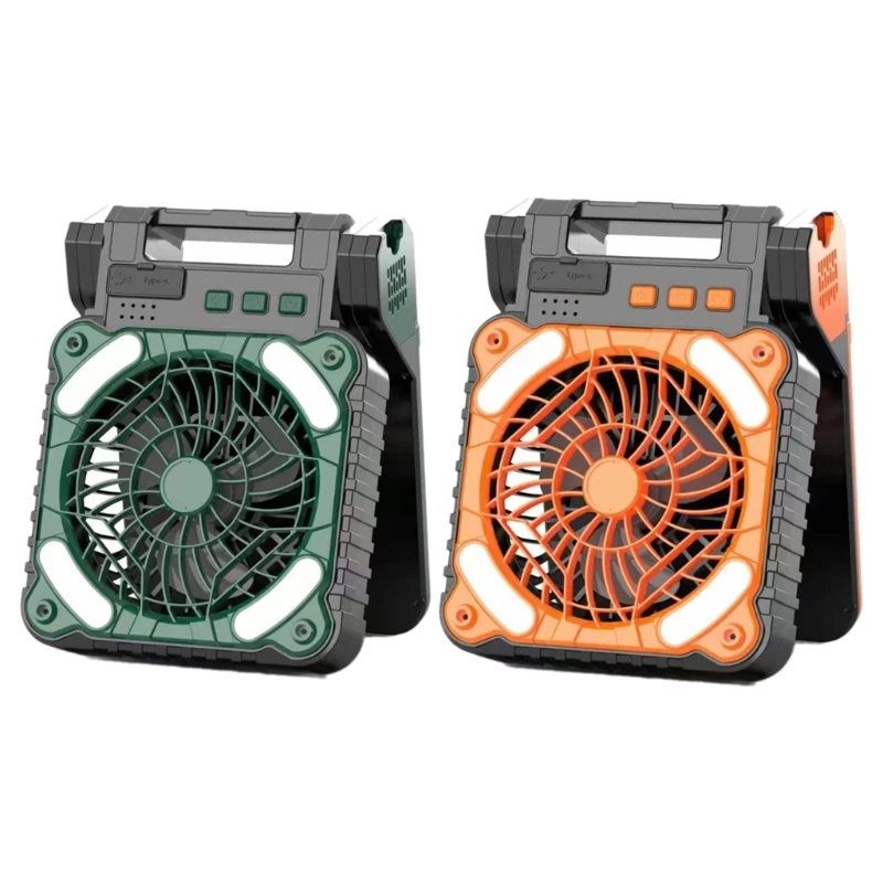 

CPDD Desktop Fan with Light Outdoor Fan Solar Fishing Fan Cooling Fan ABS Material