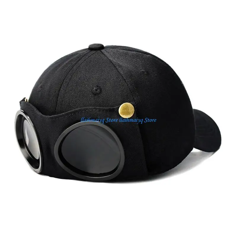 573B Daily Wear Baseball Cap with Decorative Front Lens Accent and Easy