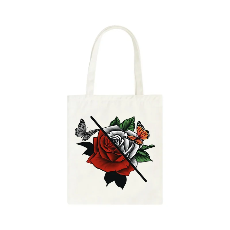 

Gothic Y2k Fashion Retro Printed Canvas Bag Popular Style Ladies Tote Eco Large Capacity Daily Street Shopping Bag School Bag