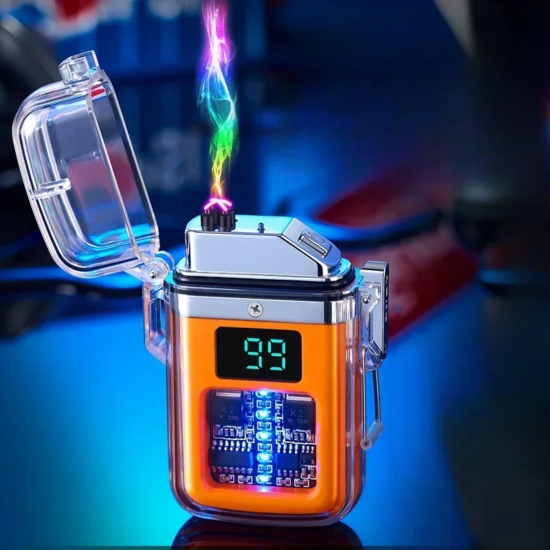 

Наружное освещение Водонепроницаемая электрическая дуговая зажигалка Прозрачный корпус Перезаряжаемый через USB светодиодный дисплей мощности Легко портативный