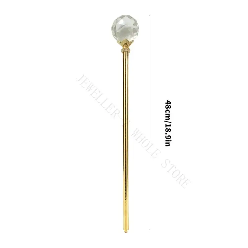 R7UF Luxurious Cosplay Staff Dazzling Crystal Ball Beauty Queen Scepter For Anime Event Character Transformation Photo Prop 4