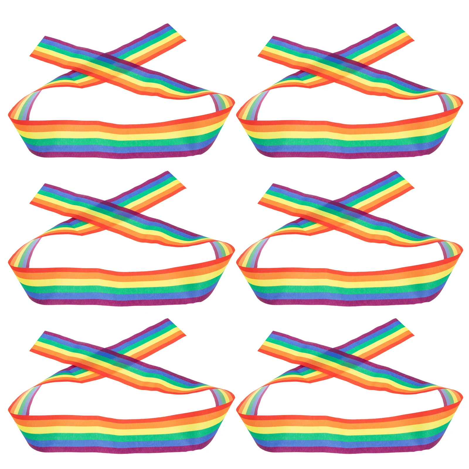 6Pcs Rainbow Ribbons Hair Bowknot Ribbons DIY Decoration Ribbon Party Supplies Gift Wrapping Festival DIY Ribbon