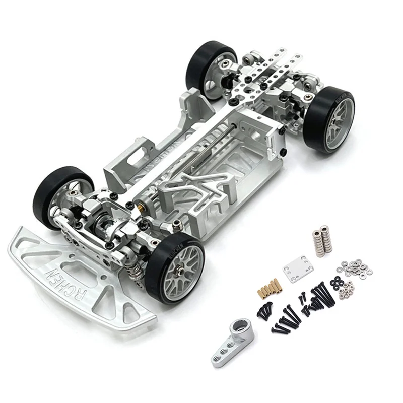 

All Metal Wheelbase Adjustable Ch is Frame KIT for Wltoys KYOSHO MINI-Q9 284131 K969 K989 1/28 RC Car Parts,Silver