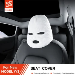 YZ High Quality Car Headrest Cover Holiday Halloween Funny Gifts Hole For Tesla Model 3 Y Highland Juniper 2021-2025