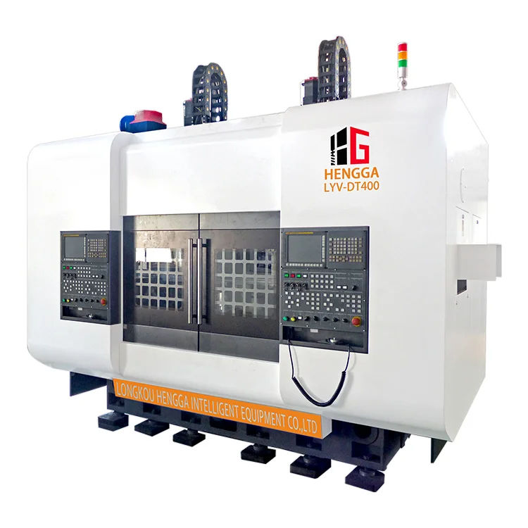 เครื่องกลึงแผ่นดิสก์เบรกแบบคว่ำรับประกันคุณภาพ Lyv-Dt400เฉพาะสำหรับ CNC แกนหมุนคู่