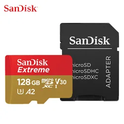 SanDisk 익스트림 마이크로 SD 카드, 32GB 64GB 메모리 카드, 128GB UHS-I U3 V30 A2, 4K 마이크로 SD 256GB 400GB TF/SD 카드, 클래스 10 SDHC SDXC