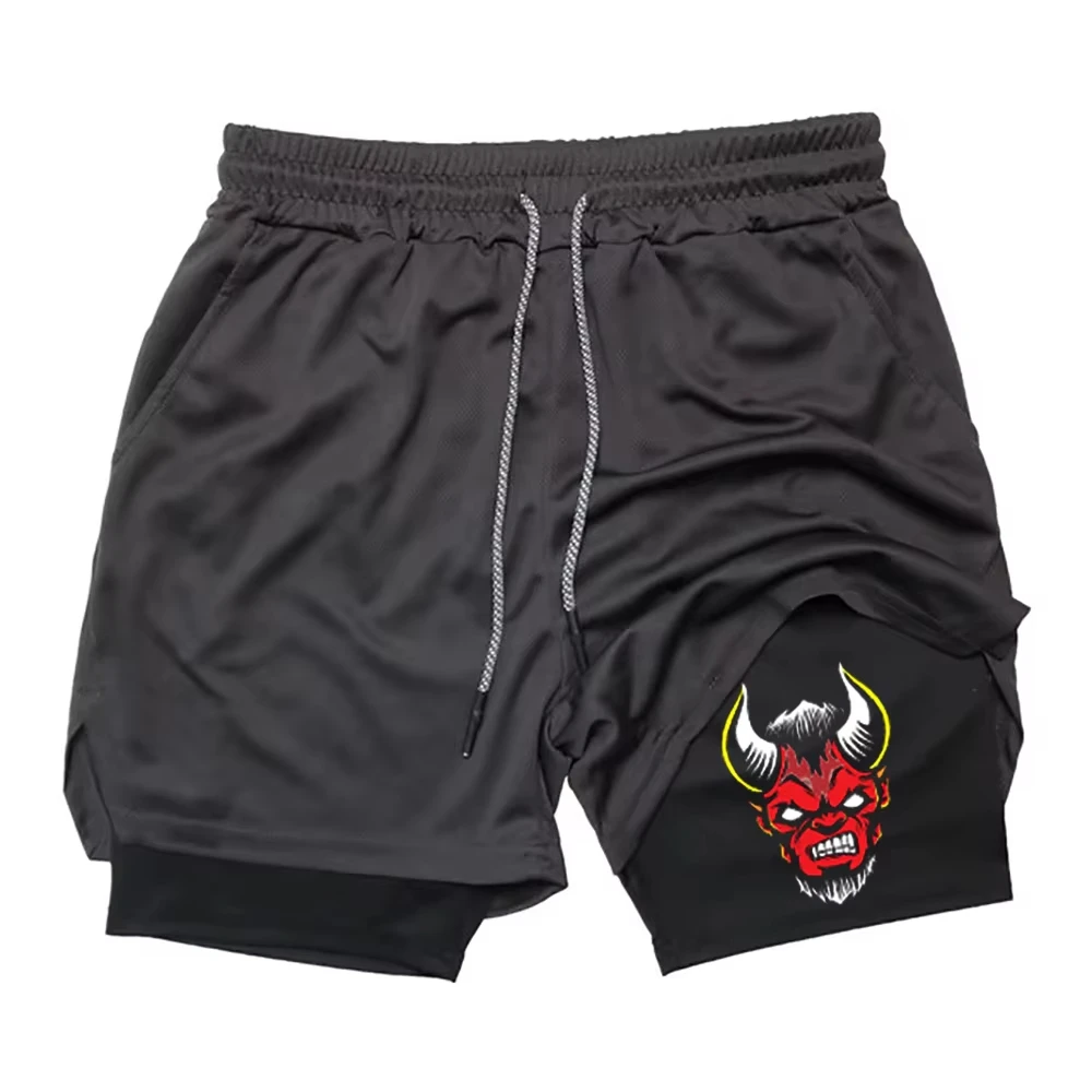 2024 Camo Double-deck Men's Workout Running 2 In 1 Sport Short Pants Jogging Shorts Printed GYM Casual Sports Summer Shorts New