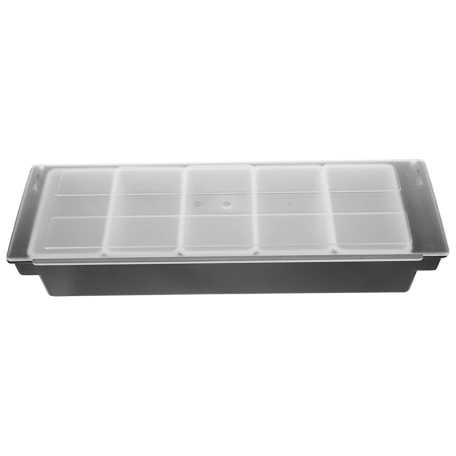 Ice Chilled 5-Compartment Condiment Box Plastic Snack Container Fruit Box Removable Divider Table Organizer Bar Restaurant