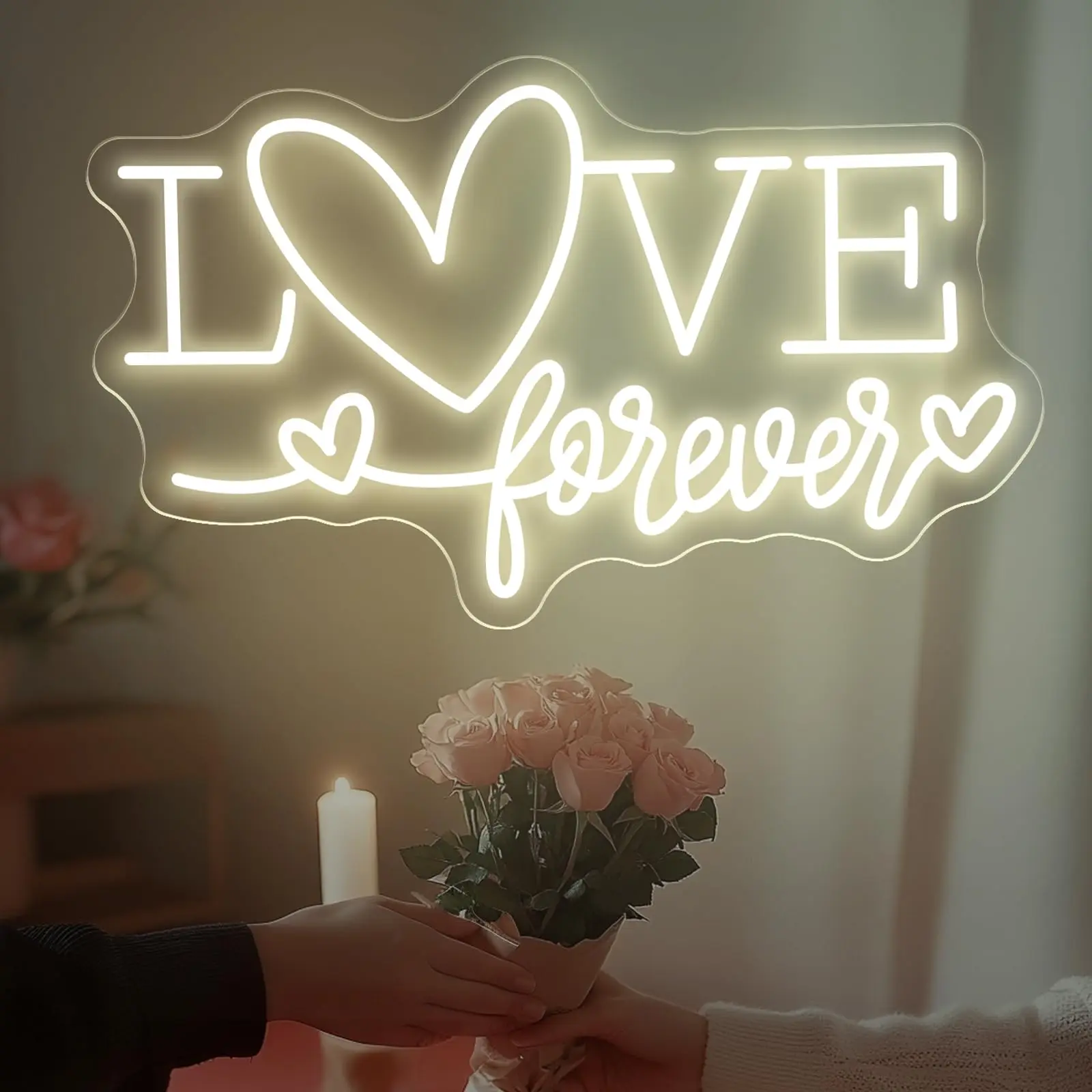 

Неоновая светодиодная лампа в форме сердца «Любовь навсегда» для свадебной вечеринки, декор для свадебного фона, подарок для любимого человека на День святого Валентина.
